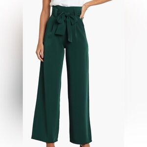 Milly Cyan Blue/Green Cropped Paper Bag Pants